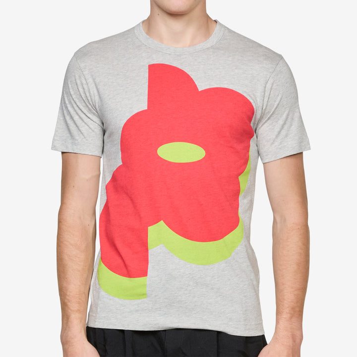 Printed Cotton Jersey T-Shirt Top Grey