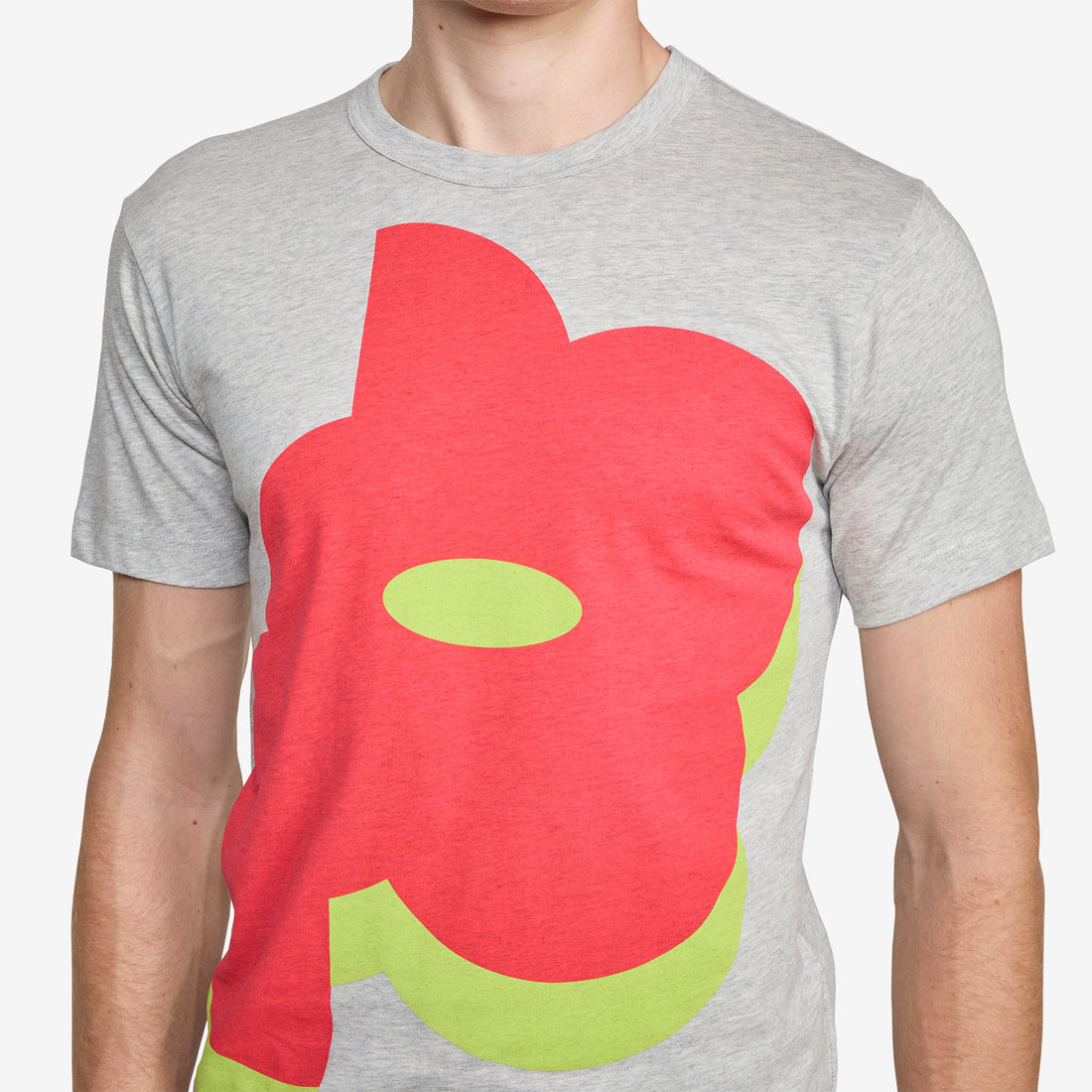 Printed Cotton Jersey T-Shirt Top Grey Tees