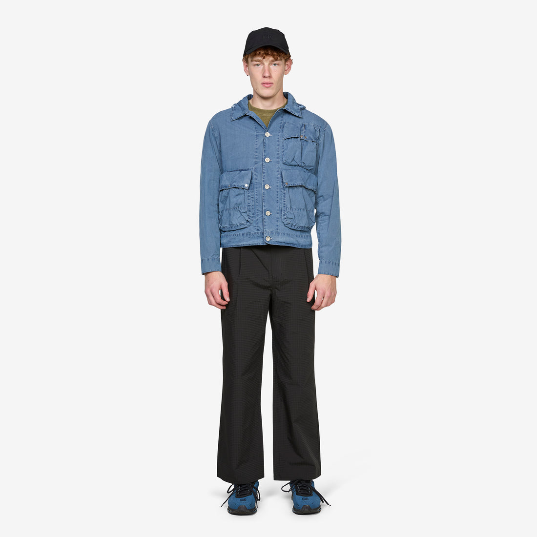 50 Fili Indigo Bleached Goggle Jacket Stone Bleach Jackets