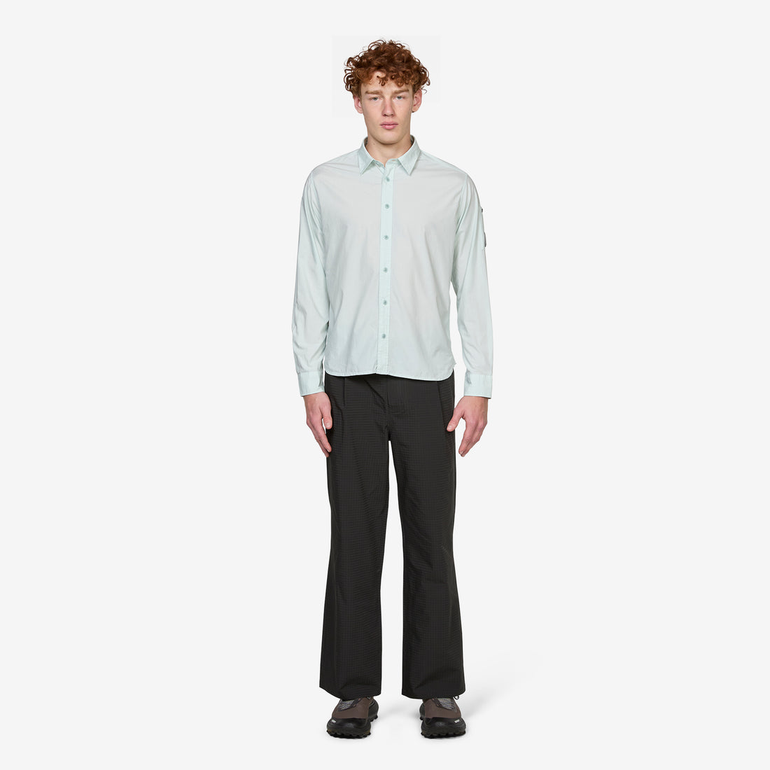 Popeline Longsleeve Lens Button Shirt Misty Blue Shirts
