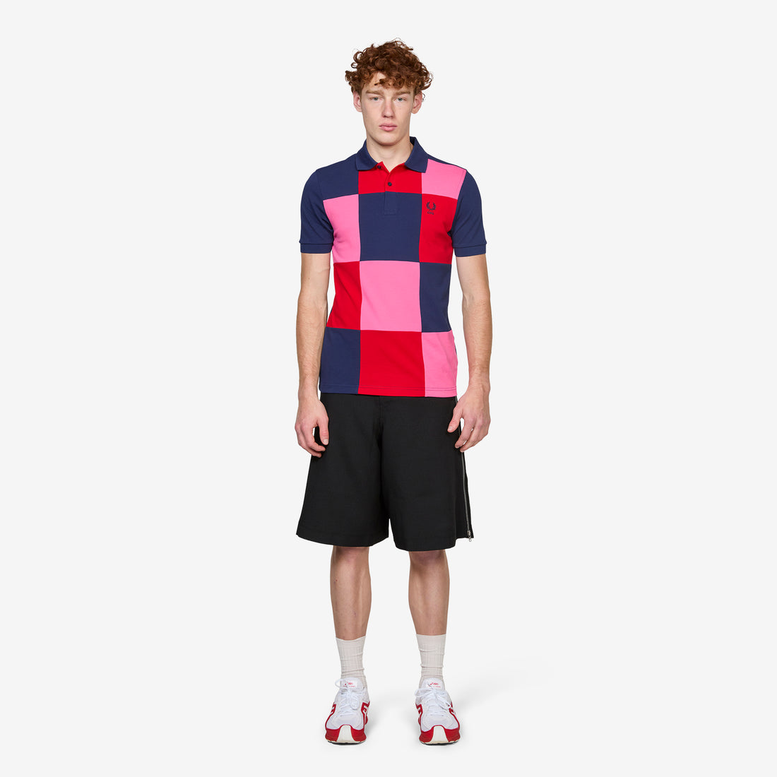 Fred Perry x Square Patchwork Polo Navy | Mix Shirts