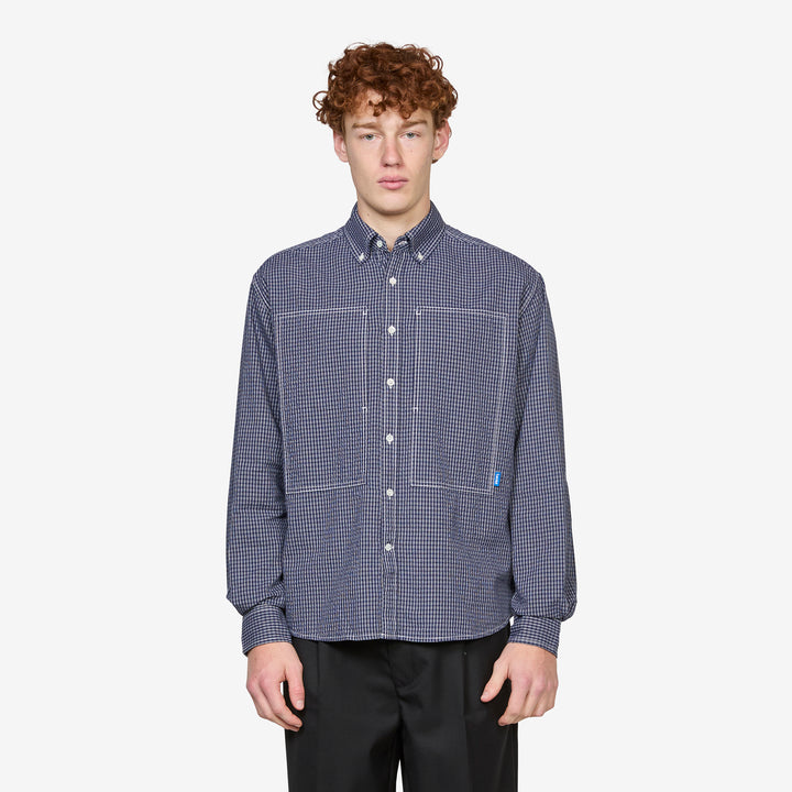 Grant Shirt Navy Check Front