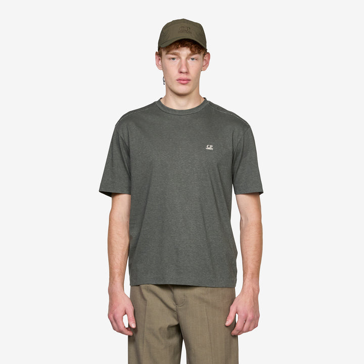20/1 Jersey Plated Logo T-Shirt Gunmetal Front