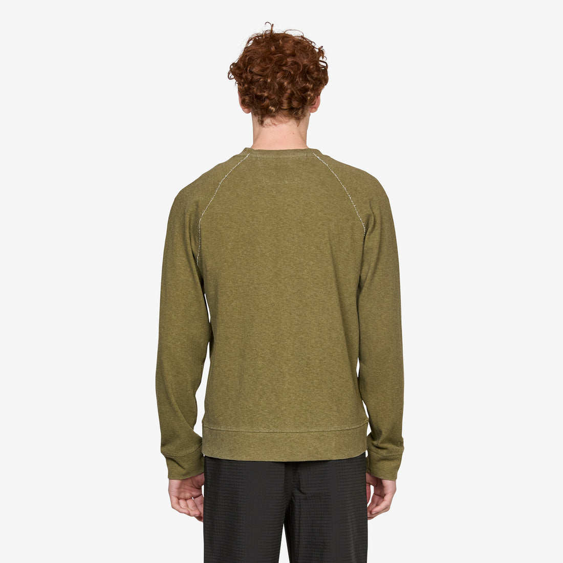 Heavy Jersey Plated Crewneck Sweatshirt Dried Herb Tees