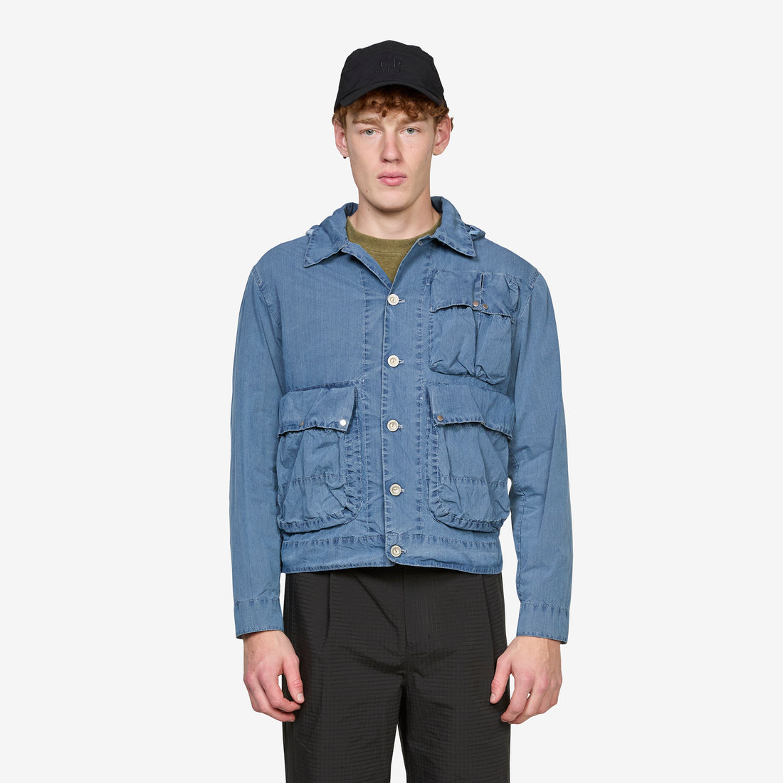 50 Fili Indigo Bleached Goggle Jacket Stone Bleach Jackets