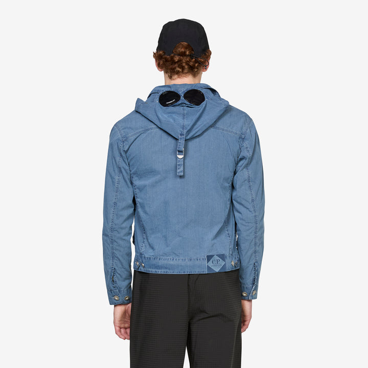 50 Fili Indigo Bleached Goggle Jacket Stone Bleach