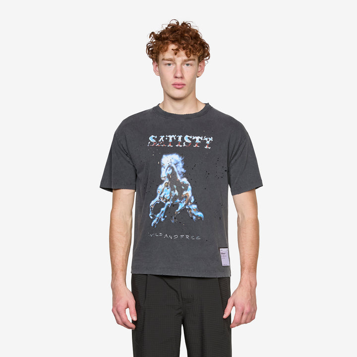MothTech™ Wild And Free T-Shirt Aged Black Front