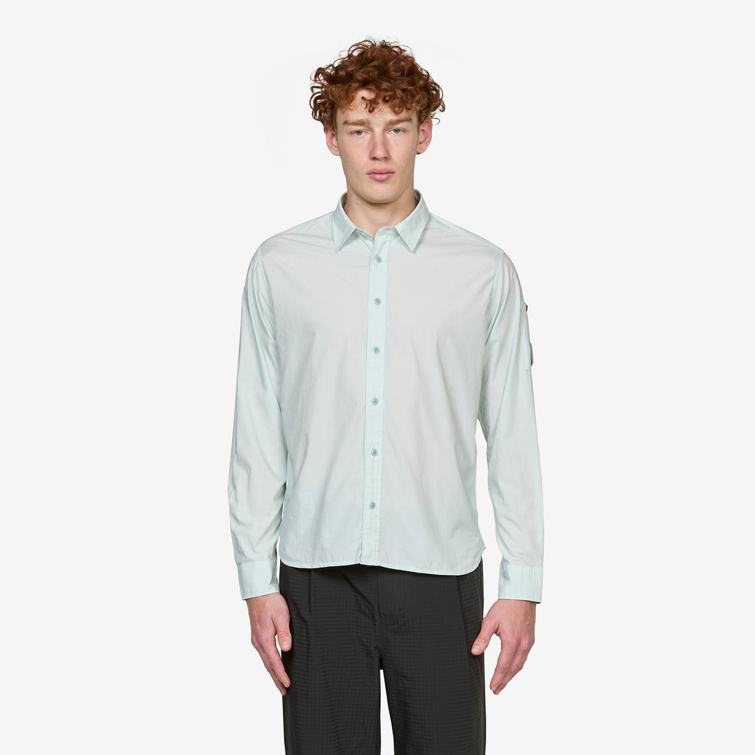 Popeline Longsleeve Lens Button Shirt Misty Blue Shirts