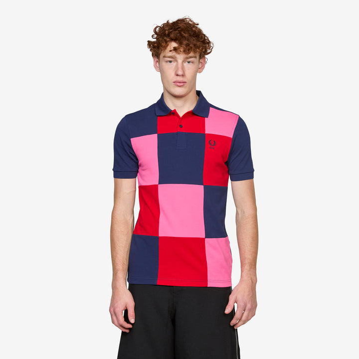 Fred Perry x Square Patchwork Polo Navy | Mix Front