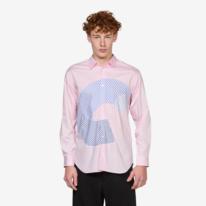 Curve Patchwork Shirt Pink | Mix Front