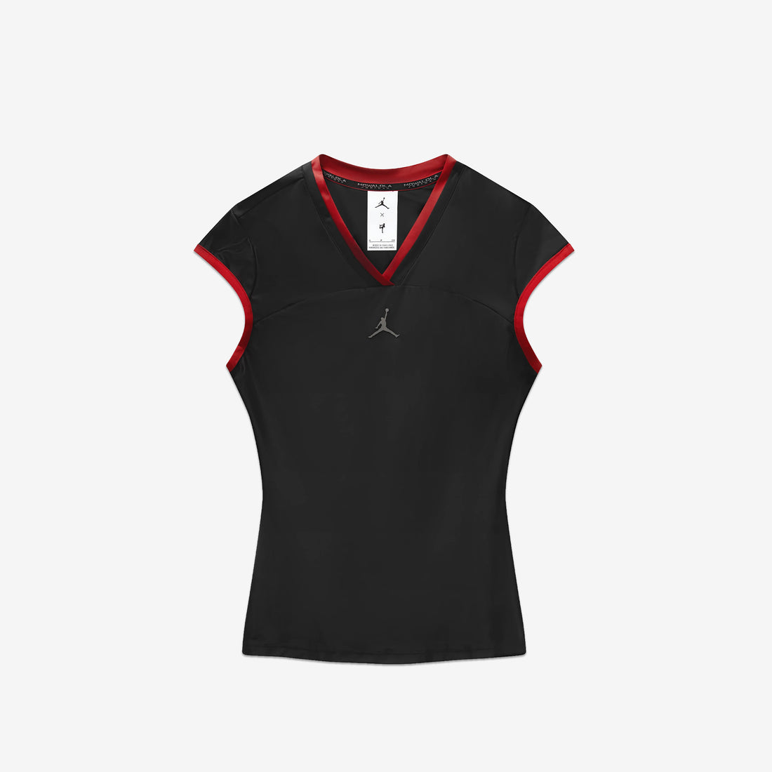 Mowalola x Short Sleeve Top Black | Gym Red Shorts