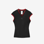Mowalola x Short Sleeve Top Black | Gym Red