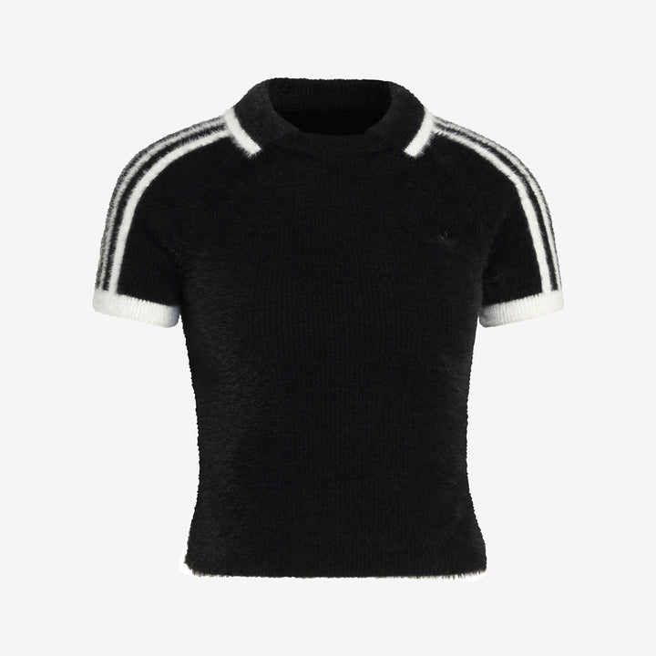 Women's Knitted Cali T-Shirt Black Front