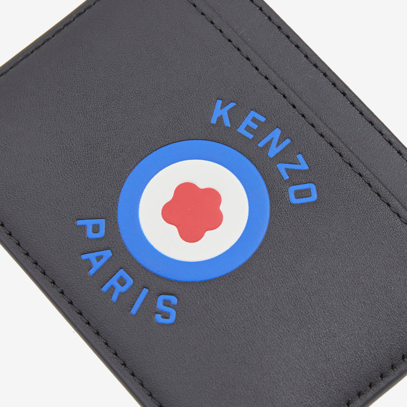 'KENZO TARGET' Leather Cardholder Black