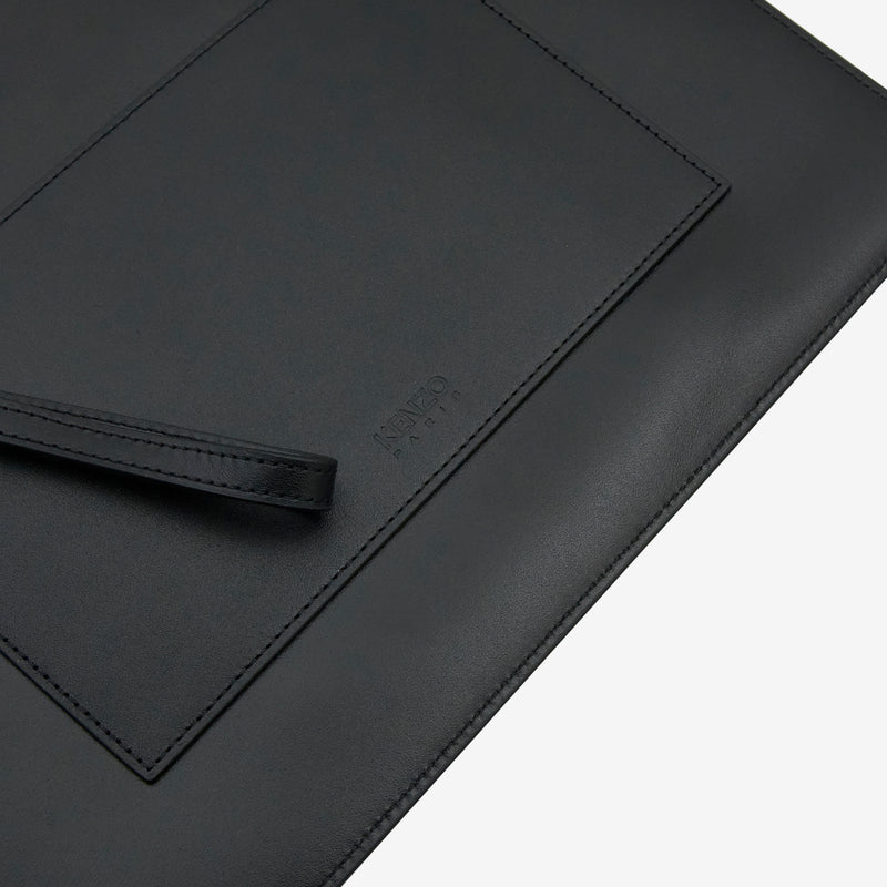 'KENZO STAMP' Large Leather Clutch Black Accessories
