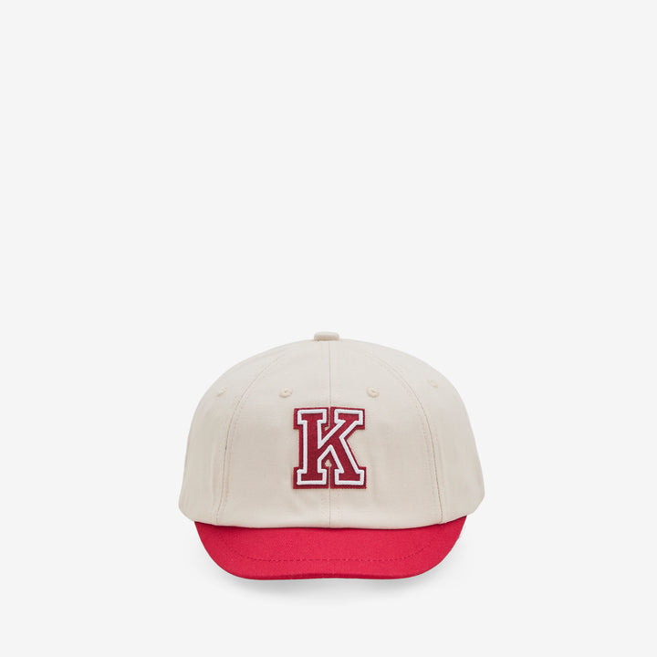 Short Visor Baseball Cap Cherry Front