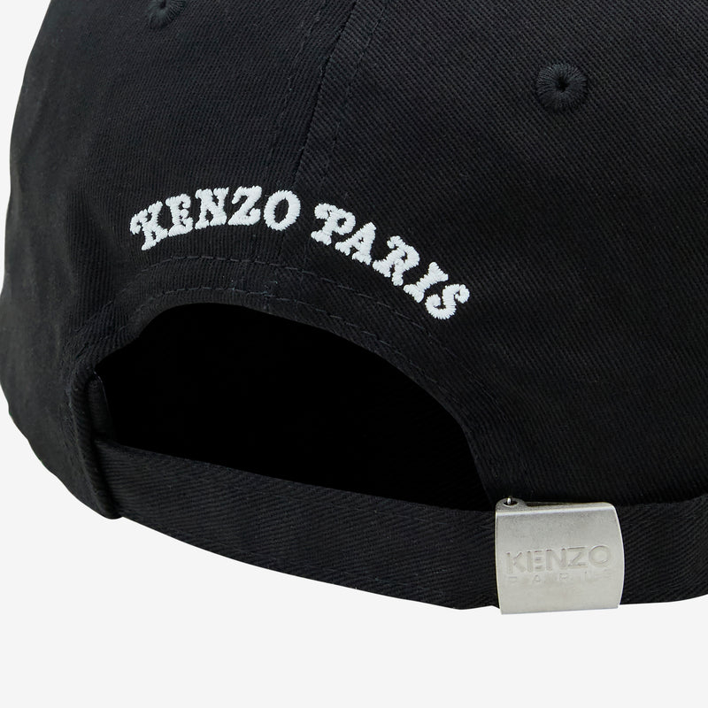 'KENZO VERDY MARKET' Tiger Embroidered Cap Black Headwear
