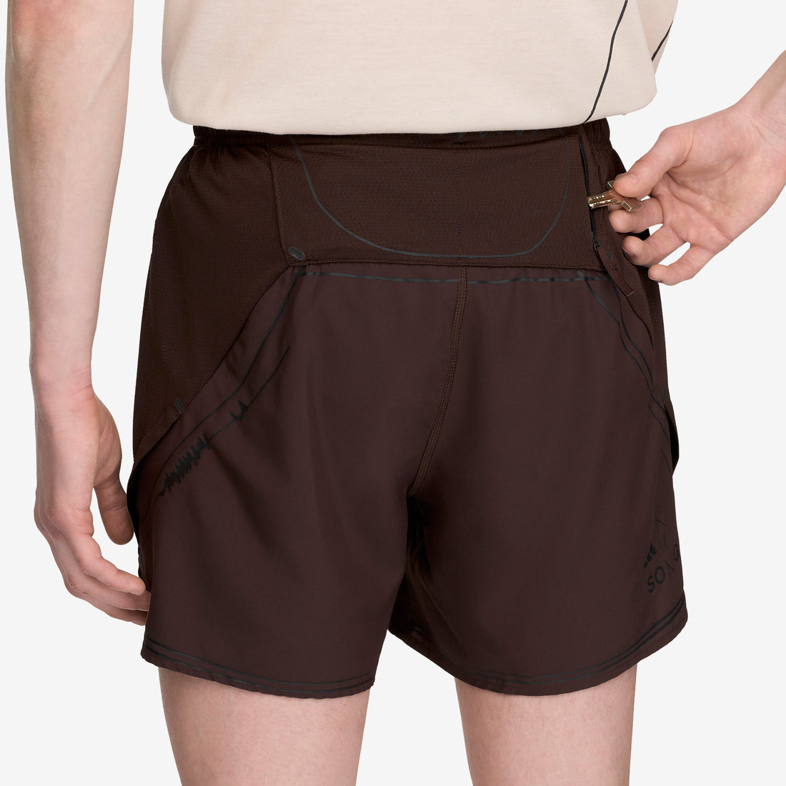 Song for the Mute x adi365 Running Shorts 5" Aurora Coffee Shorts