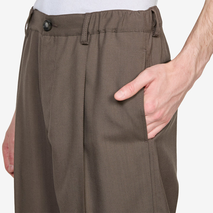 Tropical Wool Tailored Trouser Truffle