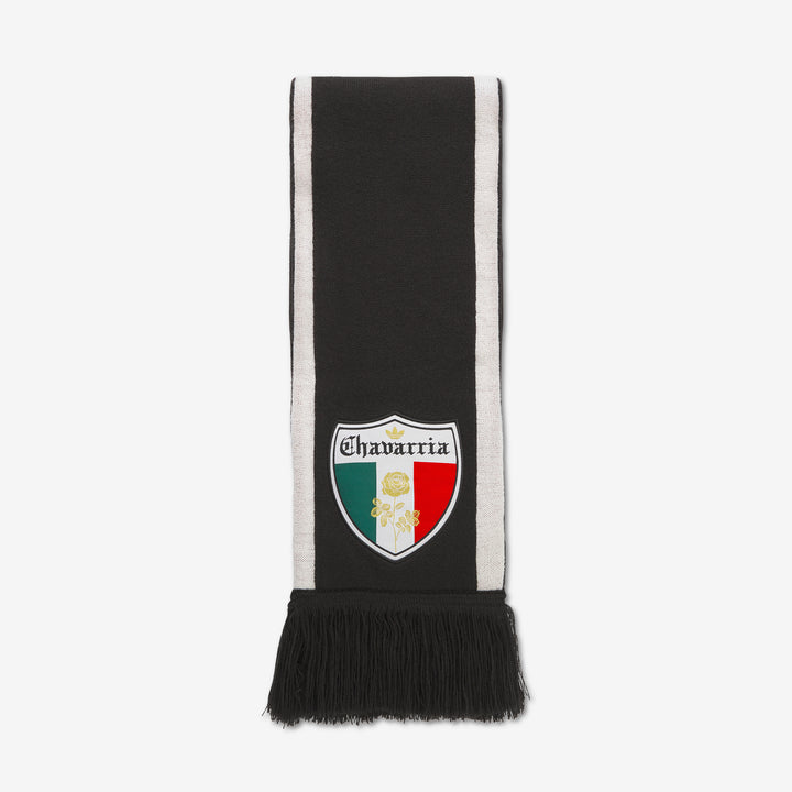 Willy Chavarria x Soccer Scarf Black | Better Scarlet | Collegiate Green Front