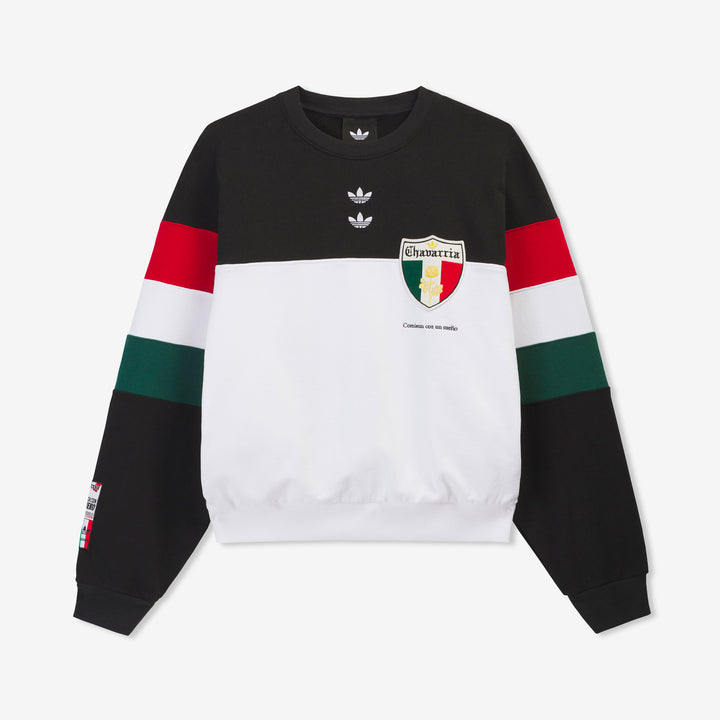 Willy Chavarria x Fleece Crewneck Sweatshirt Black | White Front