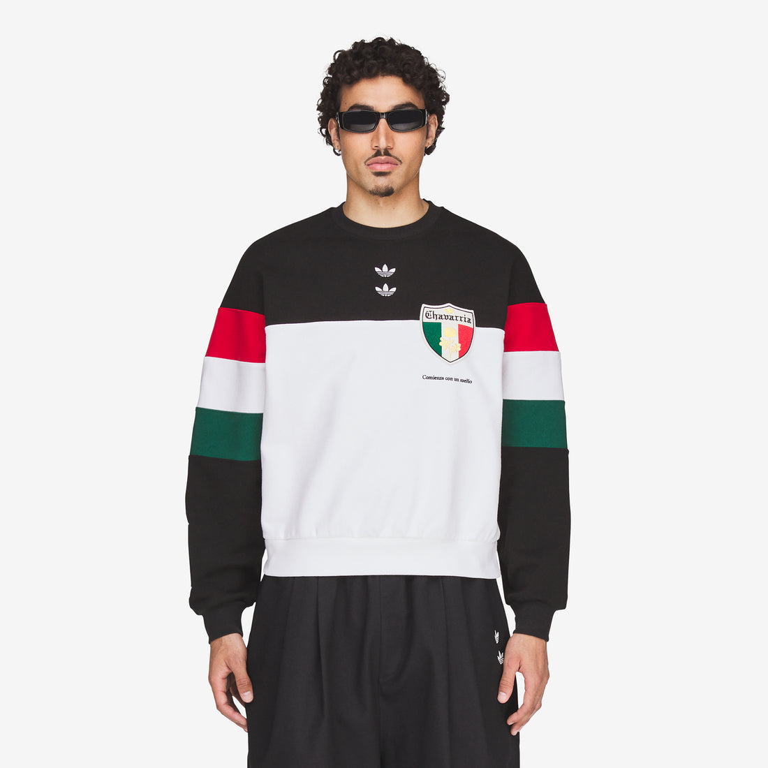 Willy Chavarria x Fleece Crewneck Sweatshirt Black | White Shirts