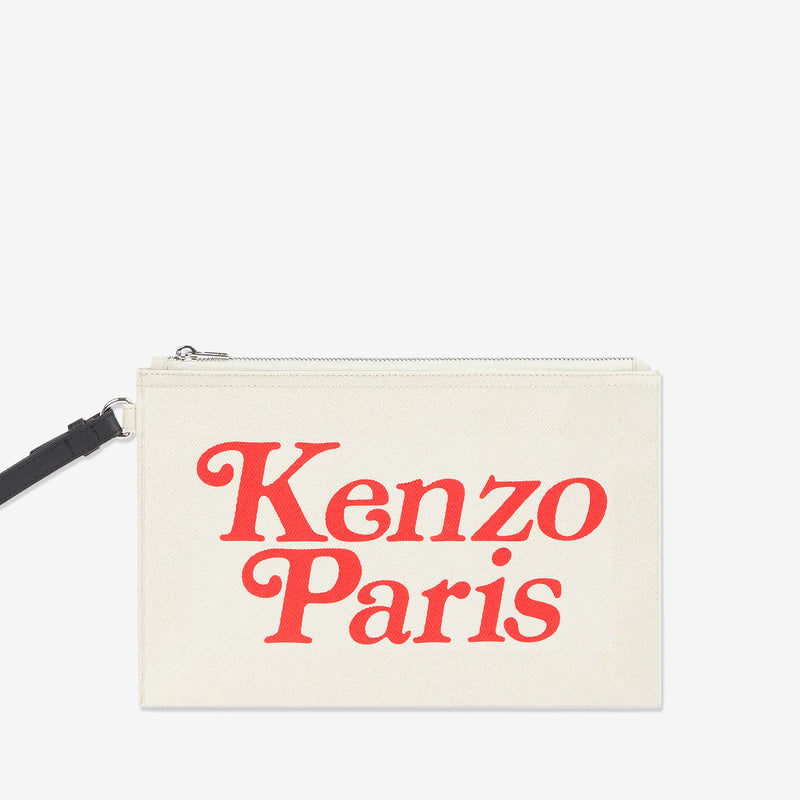 'KENZO UTILITY' Large Canvas Pouch Ecru