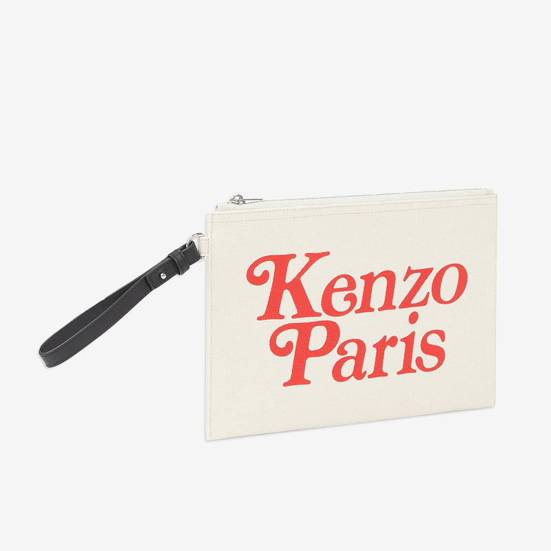 'KENZO UTILITY' Large Canvas Pouch Ecru