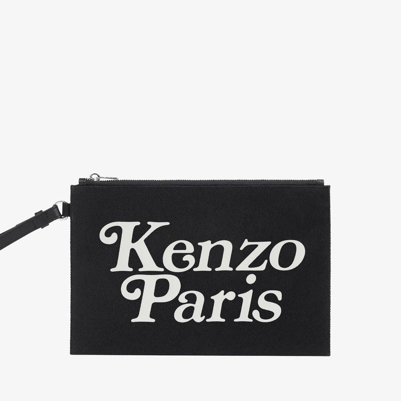'KENZO UTILITY' Large Canvas Pouch Black Bags