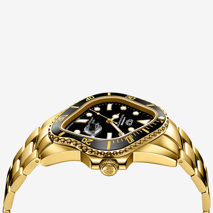PEA001 Golden Precision Steel | Black Bezel | Black Dial 40mm