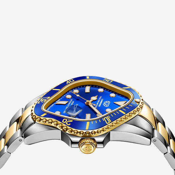 PEA001 Silver & Golden Precision Steel | Blue Bezel | Blue Dial 40mm Jewellery