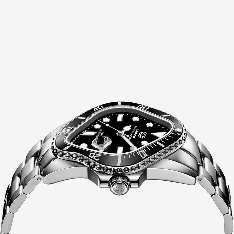PEA001 Silver Precision Steel | Black Bezel | Black Dial 40mm Jewellery