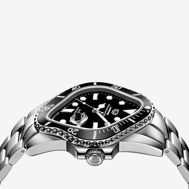 PEA001 Silver Precision Steel | Black Bezel | Black Dial 40mm