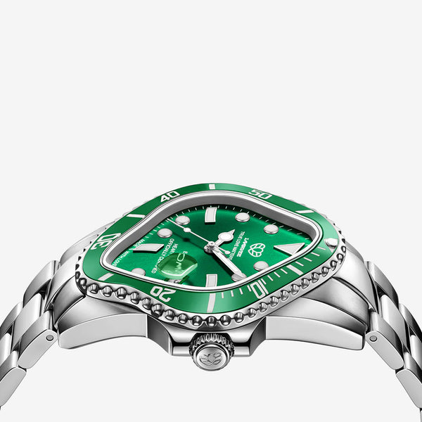 PEA001 Silver Precision Steel | Green Bezel | Green Dial 40mm Jewellery