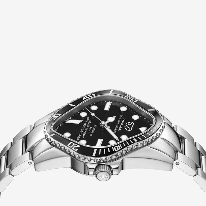 PEA101 Silver Precision Steel | Black Bezel | Black Dial 32mm