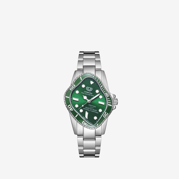 PEA101 Silver Precision Steel | Green Bezel | Green Dial 32mm Jewellery