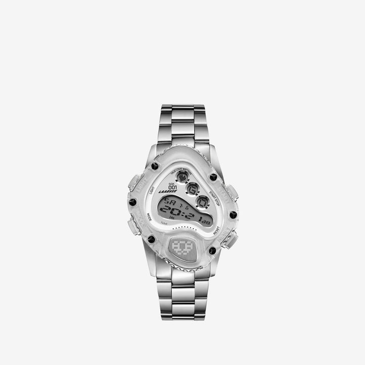 SINNGOUKI SGK001 Silver Precision Steel | Translucent Bezel | White Dial 41mm Front