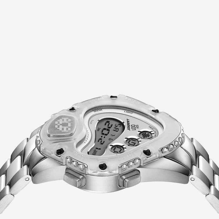 SINNGOUKI SGK001 Silver Precision Steel | Translucent Bezel | White Dial 41mm