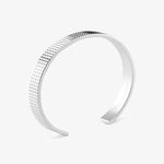 23g Polished Sterling Silver Pyramid Guilloché Ribbon Bracelet