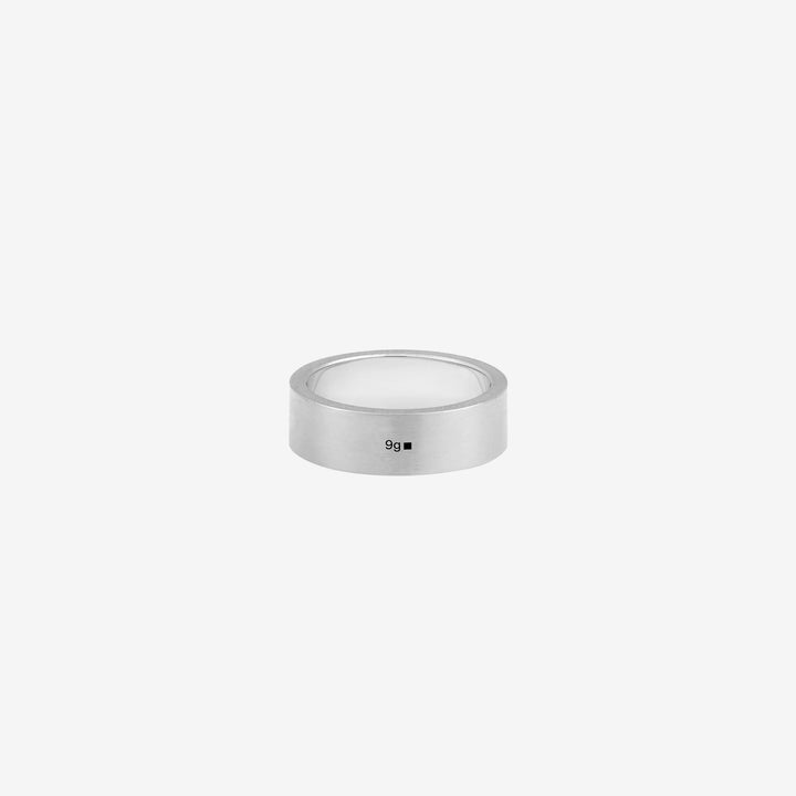 9g Brushed Sterling Silver Ribbon Ring Front