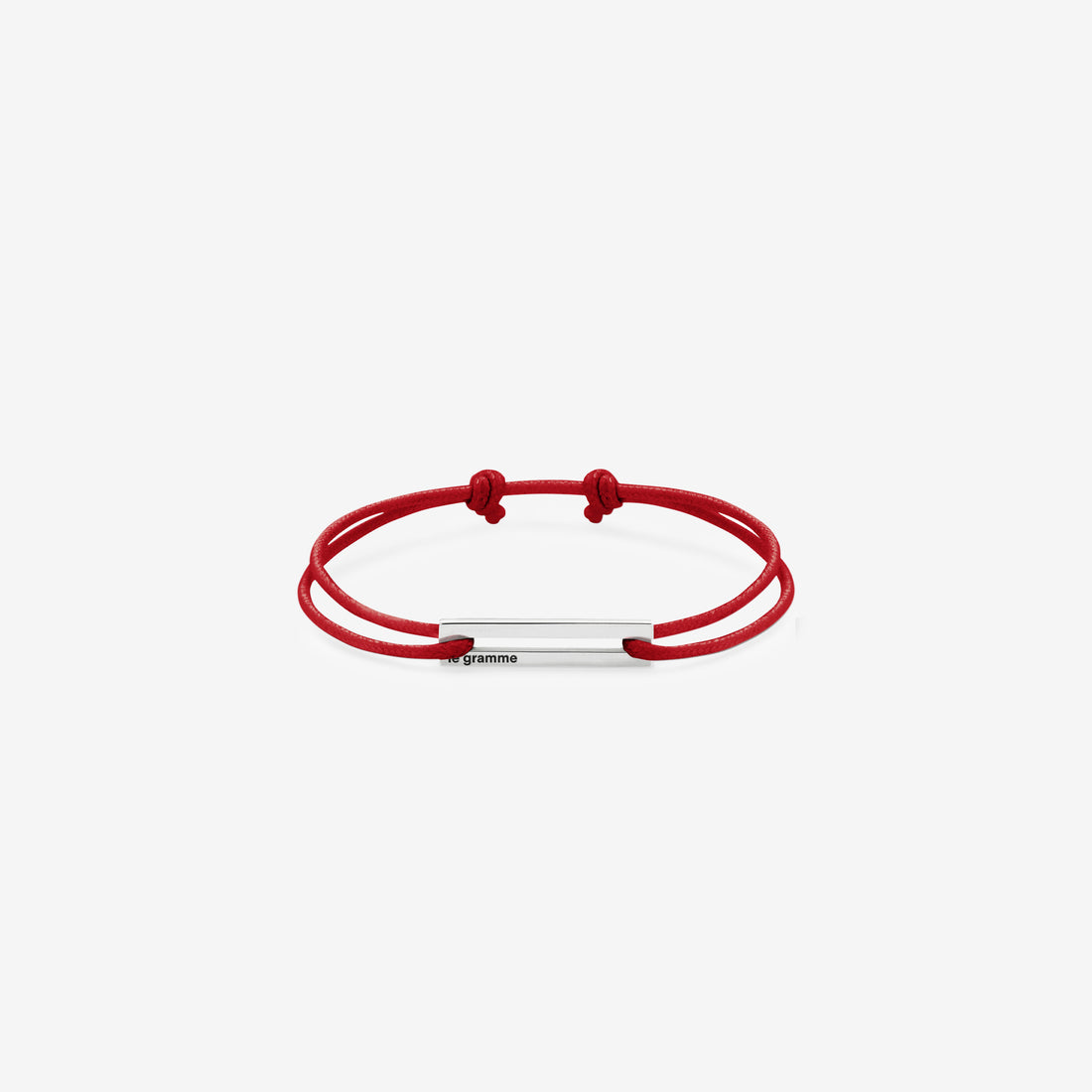 1.7g Polished Sterling Silver & Red Polyester Cord Bracelet Jewellery