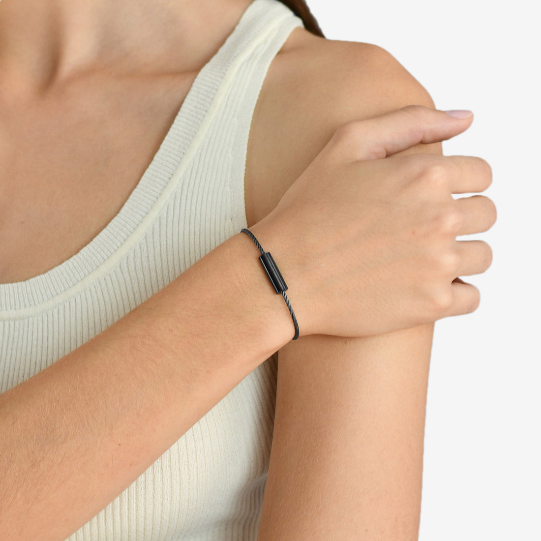 5g Brushed Black Ceramic Cable Bracelet Jewellery