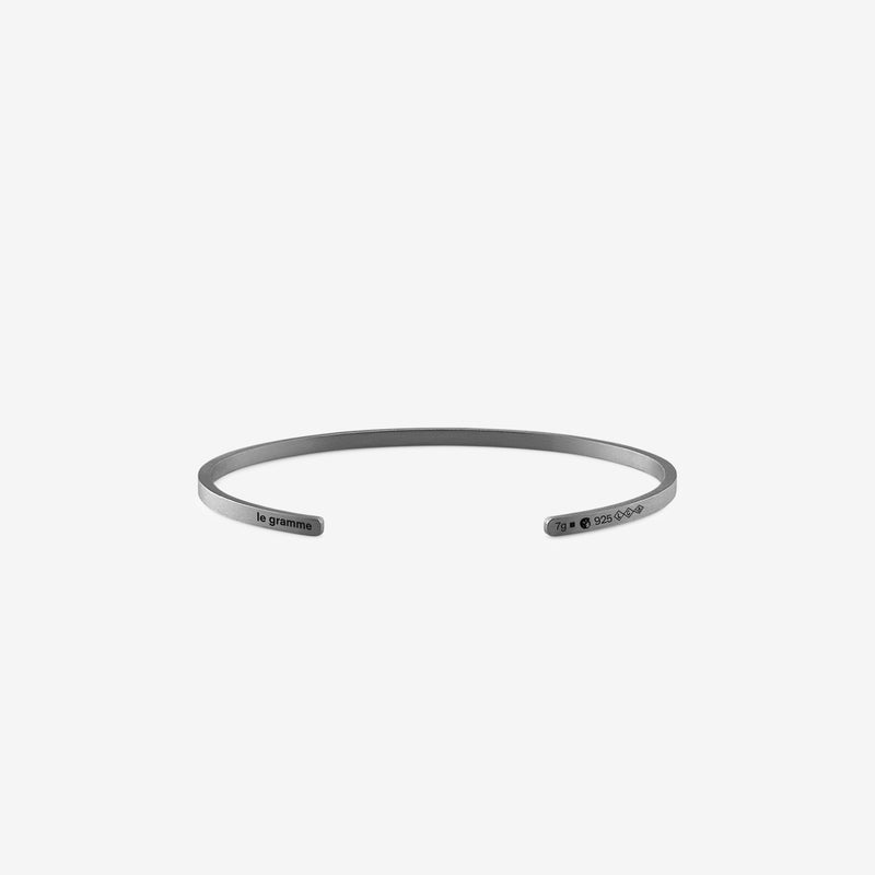 7g Brushed Black Sterling Silver Ribbon Bracelet Jewellery