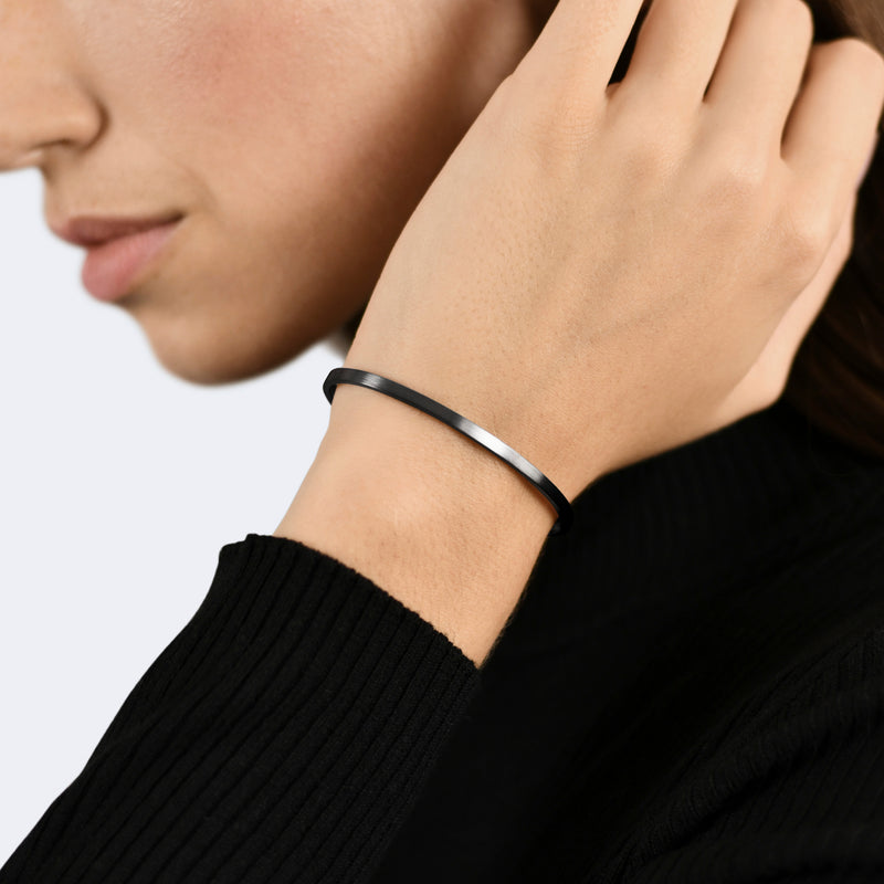 7g Brushed Black Sterling Silver Ribbon Bracelet Jewellery