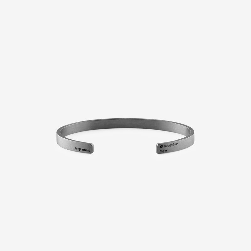 15g Brushed Black Sterling Silver Ribbon Bracelet Jewellery