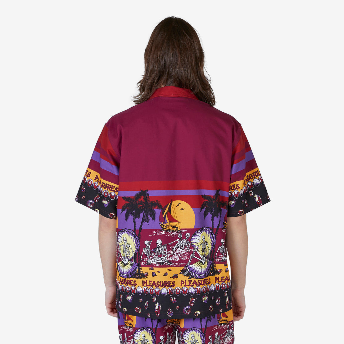 Beach Button Down Burgundy Shirts