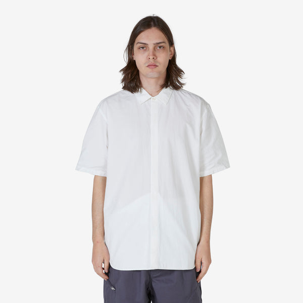 Teo Fly Front Short Sleeve Shirt White