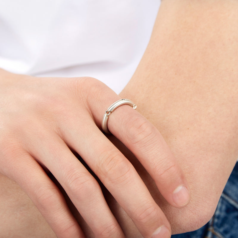 5g Brushed Sterling Silver Segment Ring Jewellery