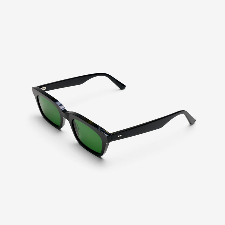 Leon Black | Green Solid Lens