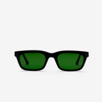 Leon Black | Green Solid Lens